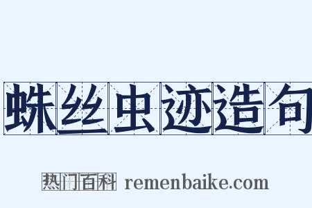 蛛丝虫迹造句是什么意思的图片